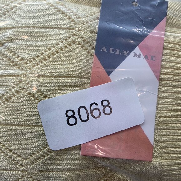 Womens Yellow Ally Mae Knit Blouse Top Round Neck Puff Sleeve Size XL - Picture 10 of 10